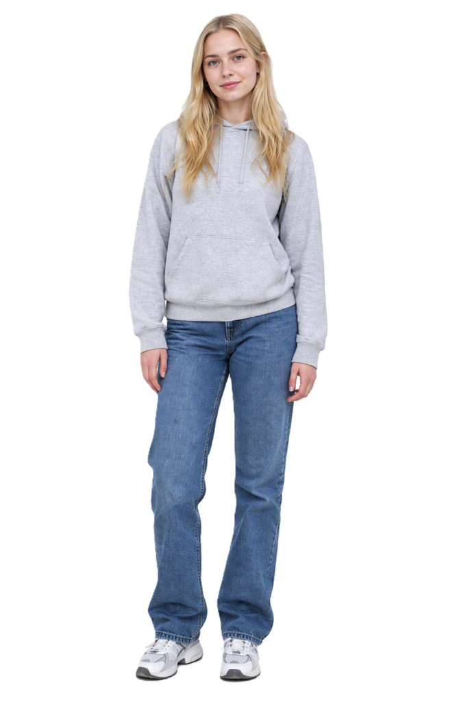 Before: a grey hoodie and jeans
